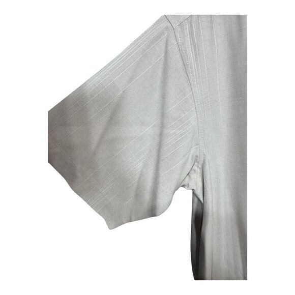 Joseph & Feiss Hawaiian Shirt Mens Medium Beige 100% Silk Short Sleeve Button Up - Picture 3 of 6